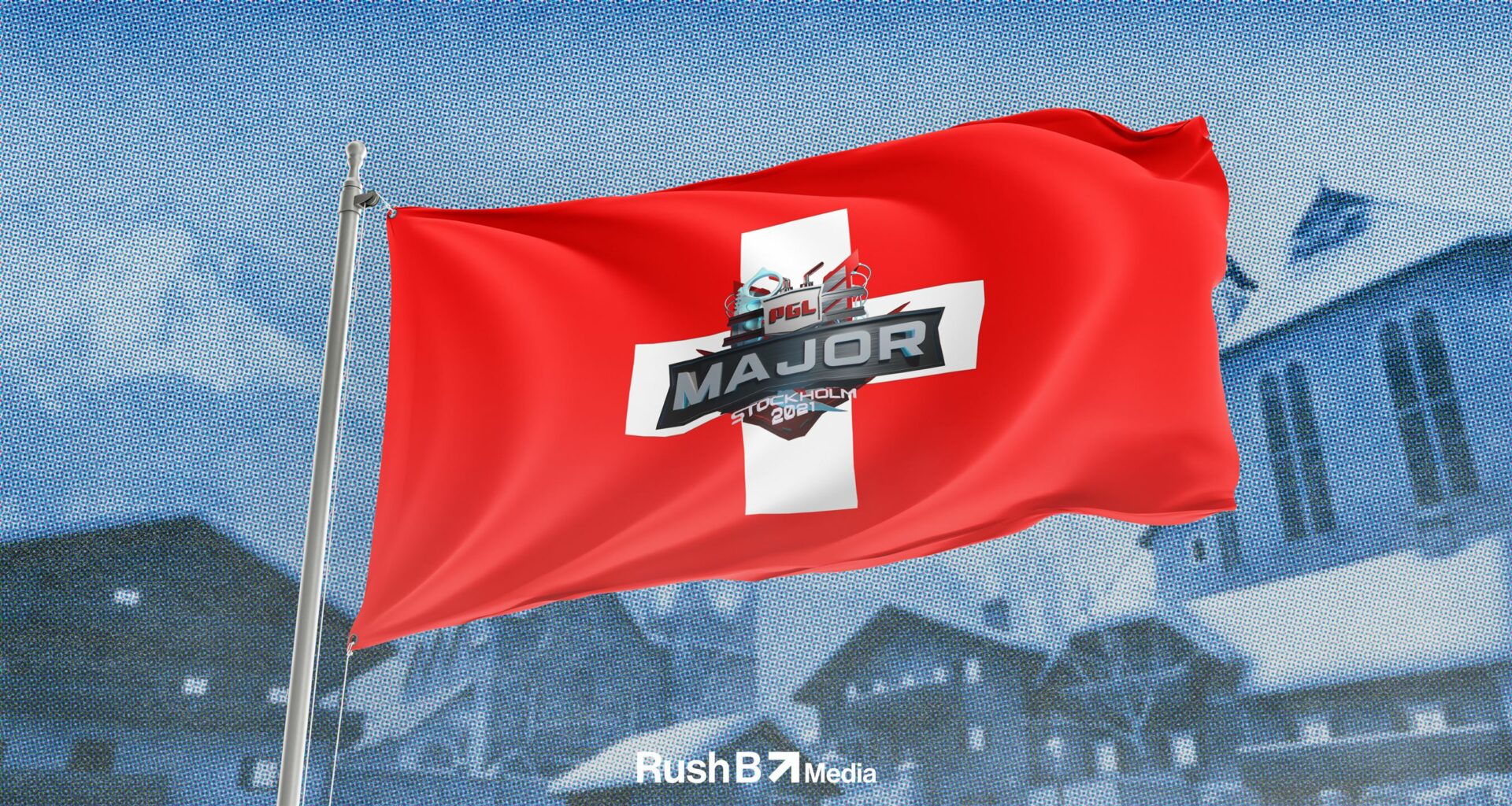 PGL Major logo on a Swiss flag