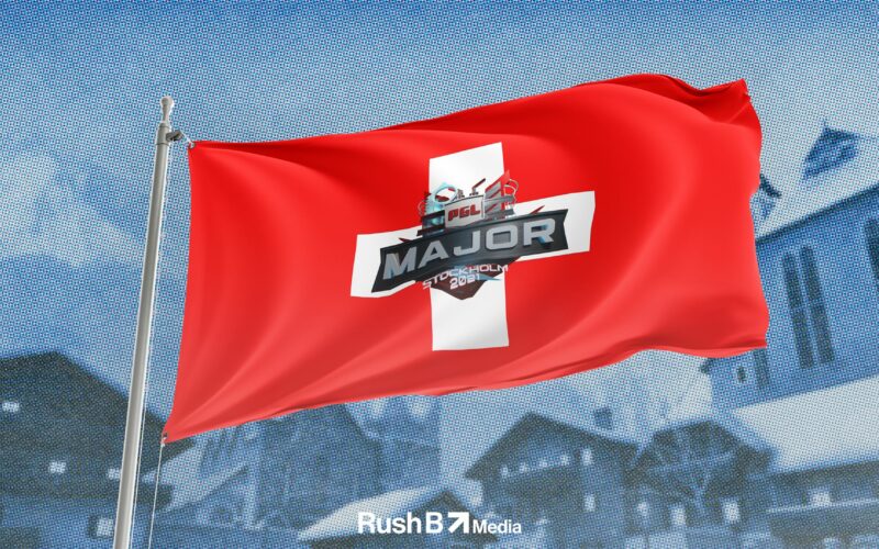 PGL Major logo on a Swiss flag